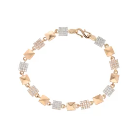 18K Rose Gold & CZ Bracelet (8.4gm)