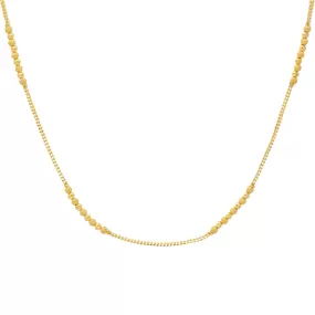 22K Yellow Gold 1mm Beaded Chain (15.7gm)