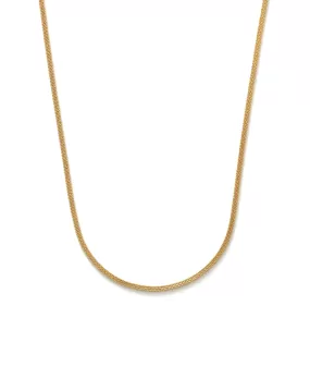 22K Yellow Gold Men's Flat Chain W/ Double Link & Ball Chain, 22 Inches