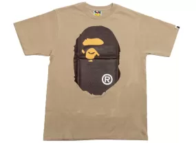 A Bathing Ape Big Ape Head Tee in Beige