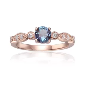 Alexandrite Round Solitaire Ring