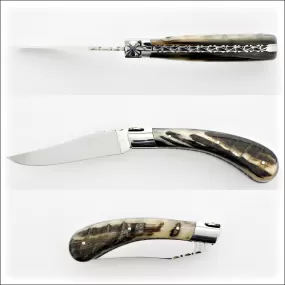 Capuchadou 12 cm Guilloche Dark Ram Horn