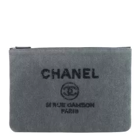 Chanel Deauville Grey Denim Sequin O Case