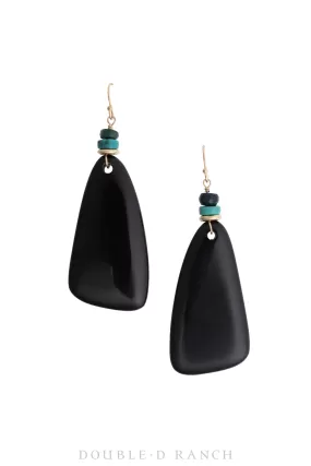 Earrings, Slab, Onyx, Contemporary, 1267