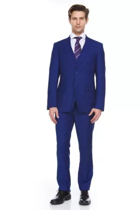 Ferera Collection-Men's 3 Piece Modern Fit Suit Color French Blue