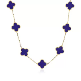 Large Lapis Clover Necklace