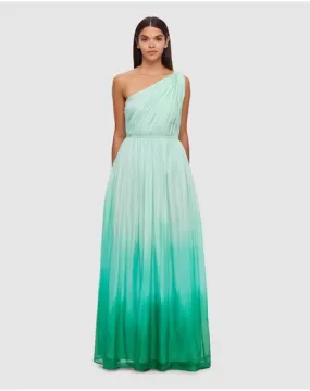 Leo Lin Adriana One Shoulder Maxi Dress - Ombre Turquoise