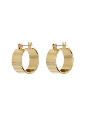 Luv Aj Positano Flat Wide Hoop Earrings in Polished 14k Antique Gold Plated