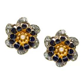 Sparkle Swarovski Crystal Flower Post Earrings by Eric et Lydie