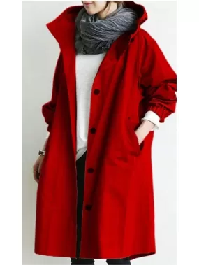 Stylish Women's Hooded Waterproof Trench Coat with Belt