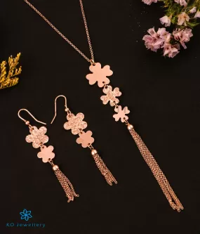 The Magical Flower Silver Rose-gold Necklace Set