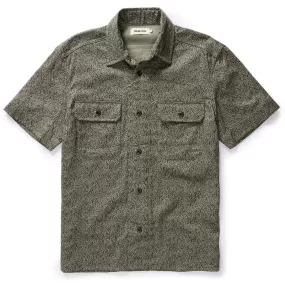 The Short Sleeve Officer Shirt in Static Camo Double Cloth