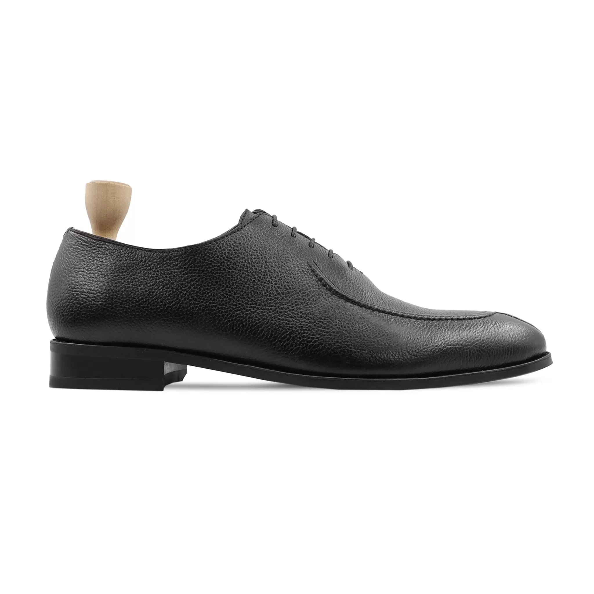 Torun - Men's Black Pebble Grain Wholecut Shoe