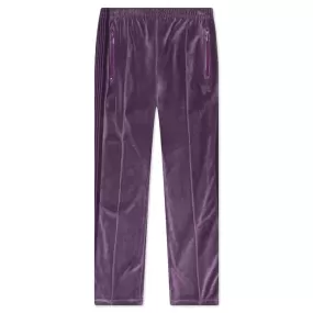 Velour Narrow Track Pant - Purple